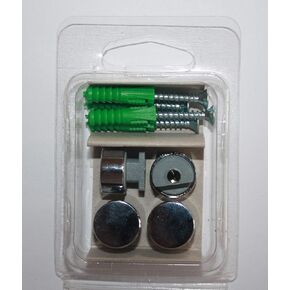 Brushed Nickel Round Mirror Clips - Set (4-Pack) Chrome