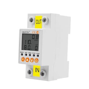 WiFi Circuit Breaker Smart Miniature Circuit Breaker - Single Phase AC85-300V 63A, Din Rail Mount, for Leakage, Over/Under Voltage and Over Current Protection (Top Input, Bottom Output)