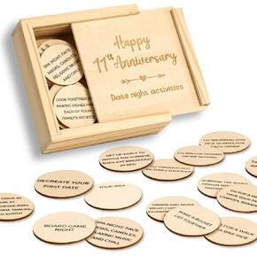 Happy 11 Year Anniversary Wood Gifts for Him Her - 11 Year Anniversary Keepsake Gifts for Men Women, 11 Years Wedding Anniversary for Husband Wife