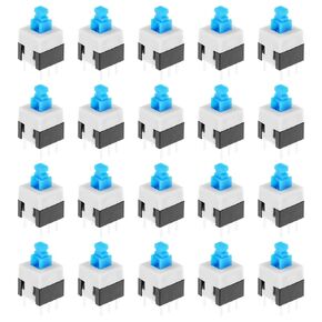 Create idea 20PCS 6 Pin Self-Locking Switch Push Button Switches Two Row Through Hole Mount Tact Tactile Power Micro Switches for Electronic Toy Circuit Board 8x8mm