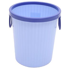 Holibanna Trash Can Wastebasket with Press Ring Garbage Can Container Bins with Handles Laundry Basket for Living Room Bathroom Kitchen Office Blue