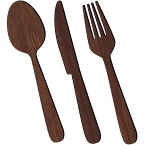 Levemolo 1 Set Wooden Fork Spoon Sign Kitchen Signs Wall Decor Kitchen Wall Decor Wood Kitchen Hanging Decoration Counter Decor Ornament Wall Decor Farmhouse Tableware Basswood Mirror