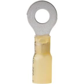 ANCOR MARINE GRADE 312499 Electrical Nylon Insulated Adhesive Lined Heat Shrink Ring Terminals (12 to 10-Gauge, Size 1/4 Screw, 100-Pack)