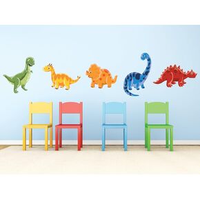 Sunny Decals Dinosaur Wall Decal - Set of 5 Removable Fabric Kids Wall Stickers