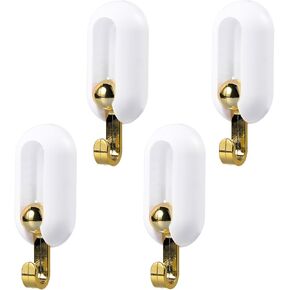 SAVITA 4pcs 360 Degrees Rotation Swivel Adhesive Wall Hooks for Hanging Heavy Duty，Non-perforated Self-Adhesive Hooks Modern Coat Hooks for Kitchen Bathroom Robe Towel Hat Keys Purse Bag（White）