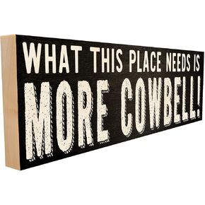 ما يحتاجه هذا المكان هو المزيد من Cowbell. مصنوعة من الخشب الصلب في مطحنة تينيسي الخاصة بنا، تتميز هذه اللافتة الخشبية بشماعة ثقب المفتاح لعرض الحائط.