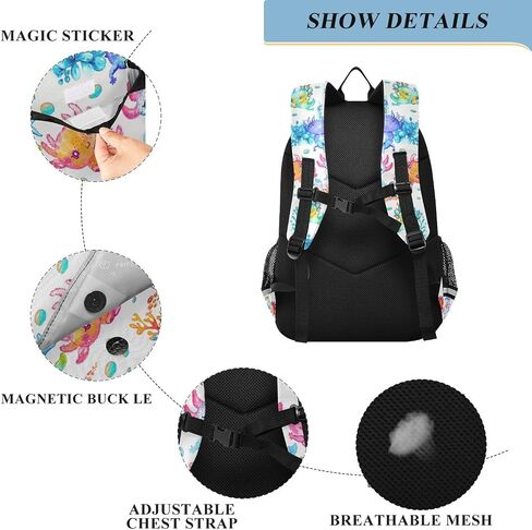 حقيبة ظهر مدرسية من Magic Mushrooms Moon Stars Witch Boho حقيبة كتب خفيفة الوزن للكمبيوتر المحمول للرجال والنساء والأطفال in Saudi Arabia