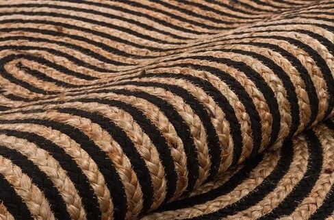 Natural Jute Rug, Bohemian Area Rug, Boho Décor Indoor Outdoor Rug, Handwoven Hallway Runner Rug for Entryway (Beige & Black, 5x8) in Saudi Arabia
