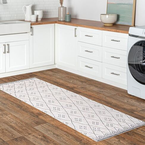 سجادة NuLOOM Sydney عداء رفيعة للغاية قابلة للغسل في الغسالة، مقاس 2' 6'' x 8'، عاجي in Saudi Arabia