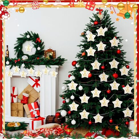 Suzile 12 Pcs Thank You Gifts Christmas Ornaments Star Shaped Team Gifts for Employees Volunteer Appreciation Gifts Hanging Ceramic Ornament for Women Men Coworker Graduation Friend (Thank You) in Saudi Arabia