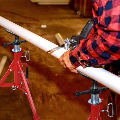 V Head Pipe Jack Stand,28-52 Inch Adjustable Height,1/2"-12" Capacity, 2500 lb Load Capacity, Heavy Duty Carbon Steel Body, Steel Jack Stands with Portable Folding Legs in Saudi Arabia