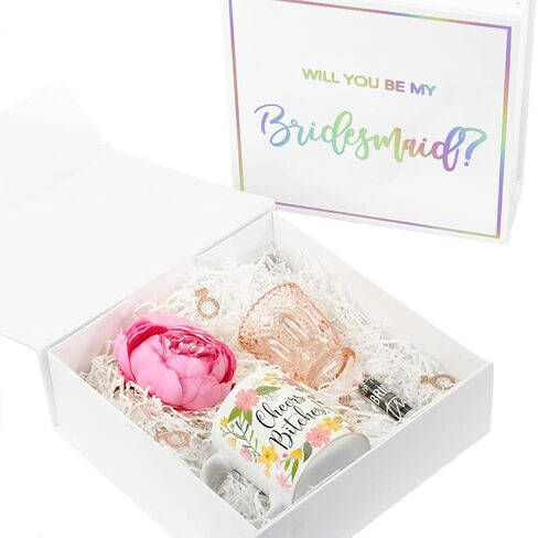 Andaz Press Gold Foil Will You Be My Maid of Honor صندوق اقتراح مجموعة من 1، أفكار اقتراح حفل ​​الزفاف، أفكار اقتراح خادمة الشرف لوصيفة العروس في حفل الزفاف العازبة in Saudi Arabia