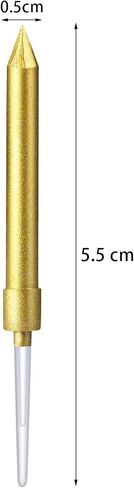 شموع كعكة عيد الميلاد 24 قطعة شموع الحفلات تناسب معظم المناسبات (ذهبي، 0.5 × 5.5 سم) in Saudi Arabia