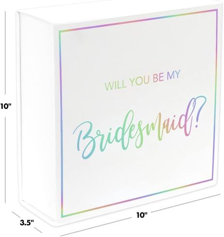 Andaz Press Gold Foil Will You Be My Maid of Honor صندوق اقتراح مجموعة من 1، أفكار اقتراح حفل ​​الزفاف، أفكار اقتراح خادمة الشرف لوصيفة العروس في حفل الزفاف العازبة in Saudi Arabia