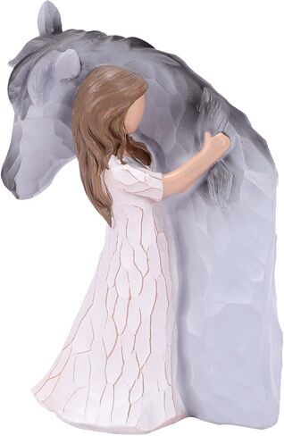Horse Gifts for Girls Women - Girl Embracing Horse Figurine Statue, Gifts for Horse Lovers, Horse Memorial Keepsake Gift, Sculpted Hand-Painted Horse Figure in Saudi Arabia