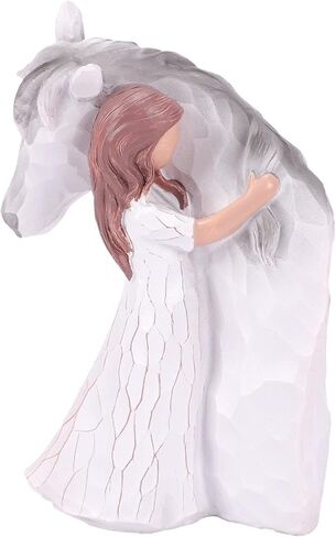 Horse Gifts for Girls Women - Girl Embracing Horse Figurine Statue, Gifts for Horse Lovers, Horse Memorial Keepsake Gift, Sculpted Hand-Painted Horse Figure in Saudi Arabia