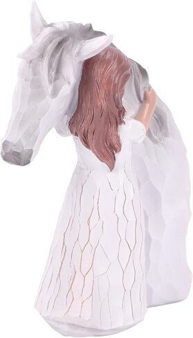 Horse Gifts for Girls Women - Girl Embracing Horse Figurine Statue, Gifts for Horse Lovers, Horse Memorial Keepsake Gift, Sculpted Hand-Painted Horse Figure in Saudi Arabia
