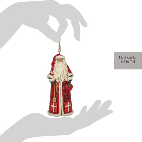 زينة معلقة من Enesco Jim Shore Heartwood Creek Christmas حول العالم الدنماركية سانتا المعلقة، 4.5 بوصة، متعددة الألوان in Saudi Arabia