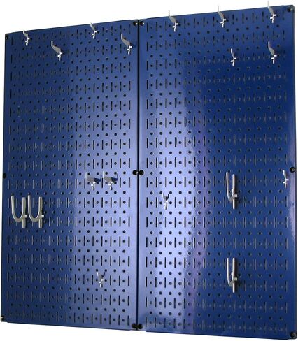 Wall Control Kitchen Pegboard Organizer Pots and Pans Pegboard Pack Storage and Organization Kit with Blue Pegboard and White Accessories in Kuwait