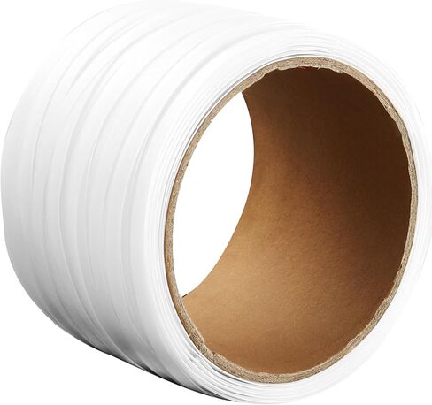VEVOR Packaging Woven Cord Strapping Roll, 660' Length x 1/2" Width x 0.03" Thickness, 882 lbs Breaking Strength, Heavy Duty Banding Pallet Strap Coil, Portable Strong Banding Packing Straps, White in Saudi Arabia
