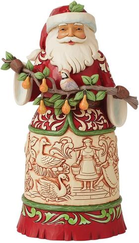 Enesco Jim Shore Heartwood Creek Worldwide Event Twelve Days of Christmas Santa Holding Pear Tree Branch Figurine, 9.33 Inch, Multicolor in Saudi Arabia