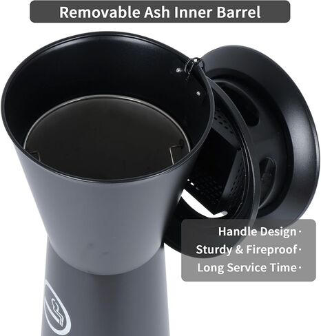 AIWFL 43.3" Standing Butt Receptacle Outdoor Trash Can Removable Garbage Bin Black Waste Container for Home/Apartment/Garage/Hotel/Office in Saudi Arabia