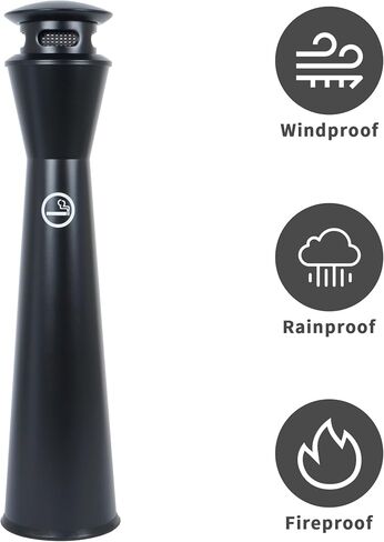 AIWFL 43.3" Standing Butt Receptacle Outdoor Trash Can Removable Garbage Bin Black Waste Container for Home/Apartment/Garage/Hotel/Office in Saudi Arabia