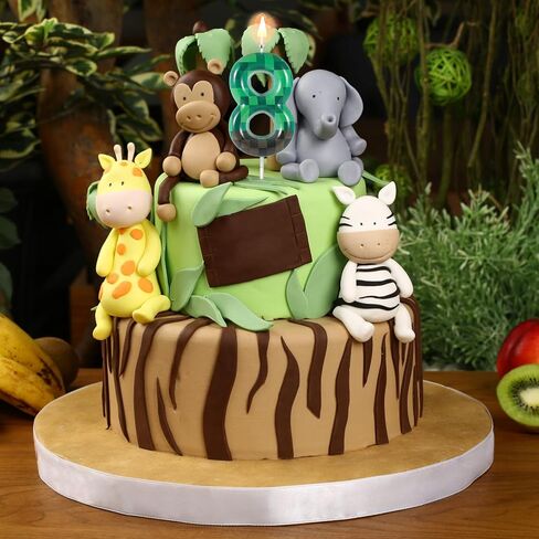 TNT Themed Birthday Candles for Cake, Green Number Birthday Candles Pixel Birthday Candles TNT Cake Toppers for Birthday Wedding Baby Shower Video Game Party Supplies Decoration (Number 8) in Saudi Arabia