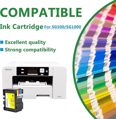 Dikarsum SG500 SG1000 Sublimation Ink Cartridge Compatible for Sawgrass Virtuoso SG500 SG1000 Printer (1*Black, 1*Cyan,1*Magenta, 1*Yellow 4-Pack) A Series in Saudi Arabia