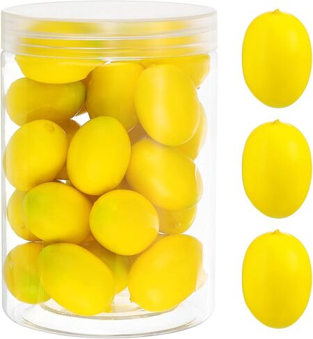 uxcell 27pcs Fake Lemon, Artificial Lemon, Faux Lemon Fake Yellow Lemon for Kitchen Table Summer Decoration Craft Supplies in Saudi Arabia