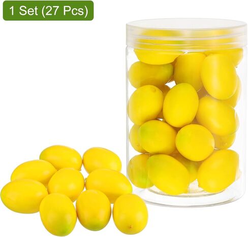 uxcell 27pcs Fake Lemon, Artificial Lemon, Faux Lemon Fake Yellow Lemon for Kitchen Table Summer Decoration Craft Supplies in Saudi Arabia