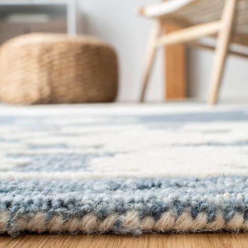 Safavieh Aspen Collection Runner Rug - 2'3" x 9', Navy & Ivory, Handmade Moroccan Boho Tribal Wool, Ideal for High Traffic Areas in Living Room, Bedroom (APN550N) in Saudi Arabia