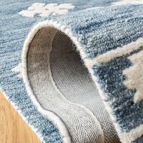 Safavieh Aspen Collection Runner Rug - 2'3" x 9', Navy & Ivory, Handmade Moroccan Boho Tribal Wool, Ideal for High Traffic Areas in Living Room, Bedroom (APN550N) in Saudi Arabia