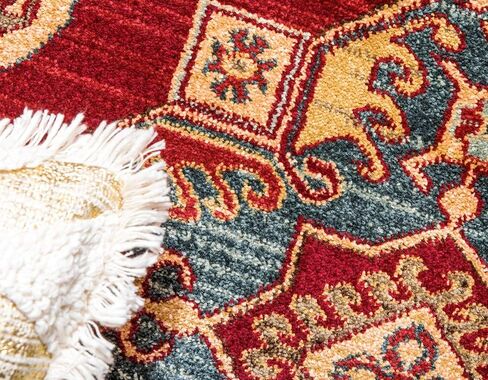 سجادة عداء حمراء كلاسيكية من مجموعة Loom Sahand الفريدة ذات التصميم الهندسي التقليدي (2' 7 × 6' 7) in Saudi Arabia