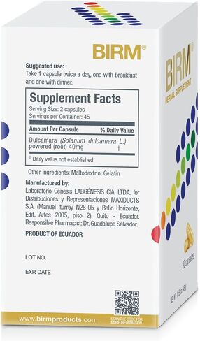 BIRM Preventive Herbal Supplement - Natural Extract Support for a Healthy Immune System - Made in Ecuador, 90 Capsule Bottle (40MG) in Saudi Arabia