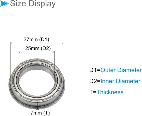 Deep Groove Ball Bearings, F6805ZZ Model 25mm x 37mm Diameter 7mm Thickness, Chrome Steel Double Shielded Bearings - (Applications: for Machinery & Equipment), 2-Pieces in Saudi Arabia