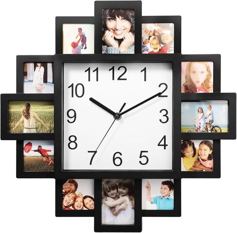 إطار الصورة على مدار الساعة صورة مجمعة 12 صورة عرض DIY ساعة الحائط Photowall الجدار شنقا ديكور المنزل - اصنع ساعة متعددة الصور الخاصة بك - بقعة الولايات المتحدة in Kuwait
