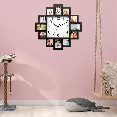 إطار الصورة على مدار الساعة صورة مجمعة 12 صورة عرض DIY ساعة الحائط Photowall الجدار شنقا ديكور المنزل - اصنع ساعة متعددة الصور الخاصة بك - بقعة الولايات المتحدة in Kuwait