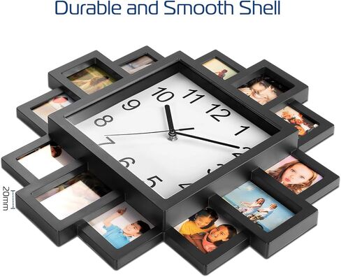 إطار الصورة على مدار الساعة صورة مجمعة 12 صورة عرض DIY ساعة الحائط Photowall الجدار شنقا ديكور المنزل - اصنع ساعة متعددة الصور الخاصة بك - بقعة الولايات المتحدة in Kuwait