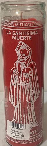 La Santisima Muerte (Holy Death) 7-Day Unscented Red Candle in Glass in Saudi Arabia