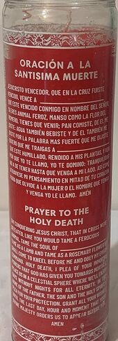 La Santisima Muerte (Holy Death) 7-Day Unscented Red Candle in Glass in Saudi Arabia