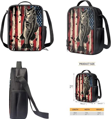 American Flag Deer Print School Backpack with Lunch Box Pencil Case 3 In 1 School Bag Book Bag for Kids Teen Boys Lager Capacity Student Bookbags Casual Shoulder Bags Daypack in Saudi Arabia