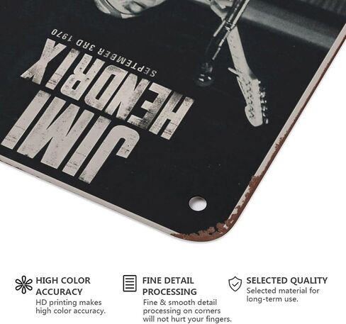 Dazkqbl Vintage Metal Signs: Jimi Aesthetic Hendrix Copenhagen Concert Poster, Retro Guitar Art - Ideal for Home Decor - 8x12 Inch Size - Unique Rock Gift for Him or Her in Saudi Arabia