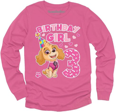 Birthday Girl Paw Patrol Skye 3rd Birthday Toddler Kids Long Sleeve Shirt for Girls in Saudi Arabia