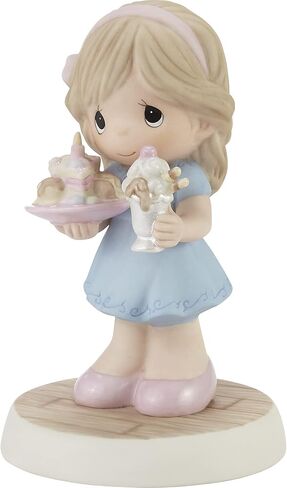 Precious Moments Birthday Figurine | Hoping Your Birthday is Extra Sweet Bisque Porcelain Figurine | Gift for Mom, Grandma, Daughter | Birthday Cake | Happy Birthday Figurine | Hand-Painted in Saudi Arabia