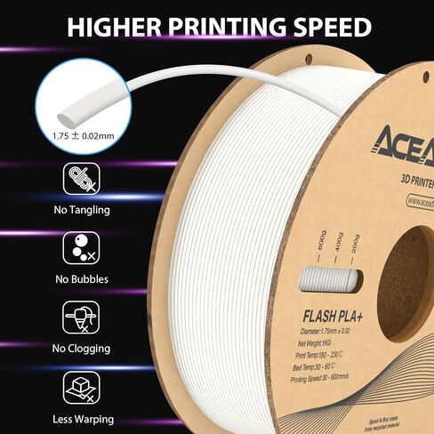PLA+ Filament 1.75mm, Flash PLA High Speed 3D Printer Filament, Dimensional Accuracy +/- 0.02mm, 1kg(2.2lbs) Cardboard Spool 3D Printing Filament Fits for Most FDM 3D Printers (1kg Red) in Saudi Arabia