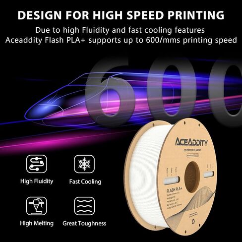 PLA+ Filament 1.75mm, Flash PLA High Speed 3D Printer Filament, Dimensional Accuracy +/- 0.02mm, 1kg(2.2lbs) Cardboard Spool 3D Printing Filament Fits for Most FDM 3D Printers (1kg Red) in Saudi Arabia