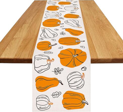 Lucleag Fall Table Runner, Fall Pumpkin Leaves Table Runner, Autumn Table Runner Thanksgiving Pumpkins Table Runner for Thanksgiving Fall Autumn Home Dining Table Decoration, 13x72 inch in Saudi Arabia