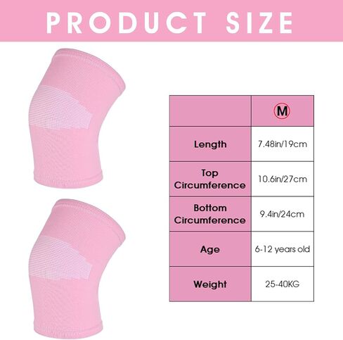 WLLHYF Kids Knee Sleeve Brace 1 Pair Children Knee Support Pad Breathable Elastic Soft Knee Protectors for Kids Child Girls Boys Teens Basketball Volleyball Sports (Medium) in Saudi Arabia