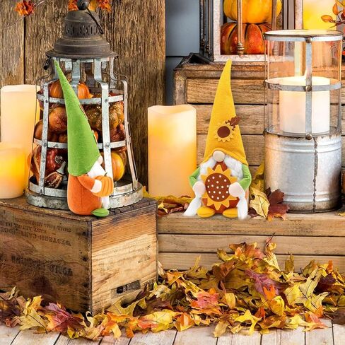 سقوط التماثيل الخريف التماثيل صبي وفتاة اليقطين عباد الشمس الشمال السويدية نيس تومتي قزم قزم عيد الشكر هدية مزرعة صينية متدرجة ديكور المنزل الخريف ديكور الحلي المنزلية، مجموعة من 2 in Kuwait